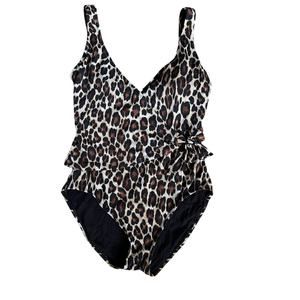 Tommy Bahama Leopard Print One Piece Wrap Bikini Swimsuit‎ Size 10 Animal Print